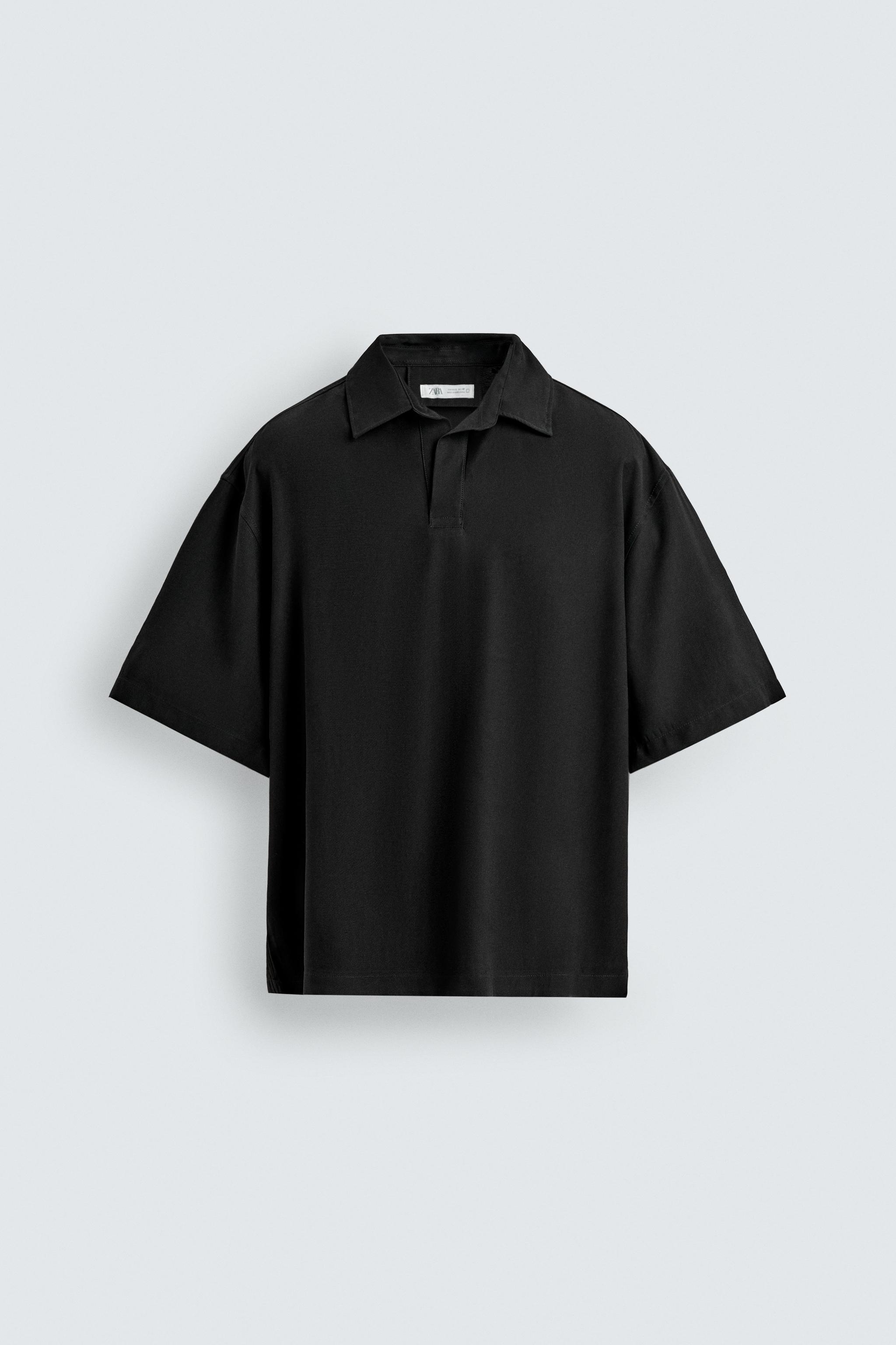 RELAXED FIT FLOWY POLO SHIRT